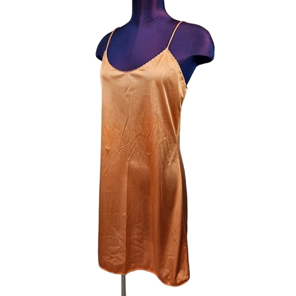 Vintage Vanity‎ Fair Orange Slip Nightgown Nightie Lingerie Size Medium Women's - Picture 1 of 8